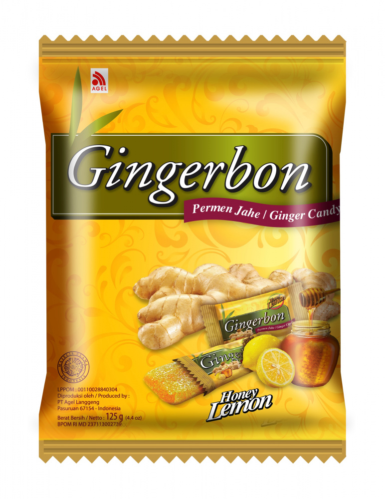 GINGERBON Имбирные конфеты с медом и лимоном, 125 г