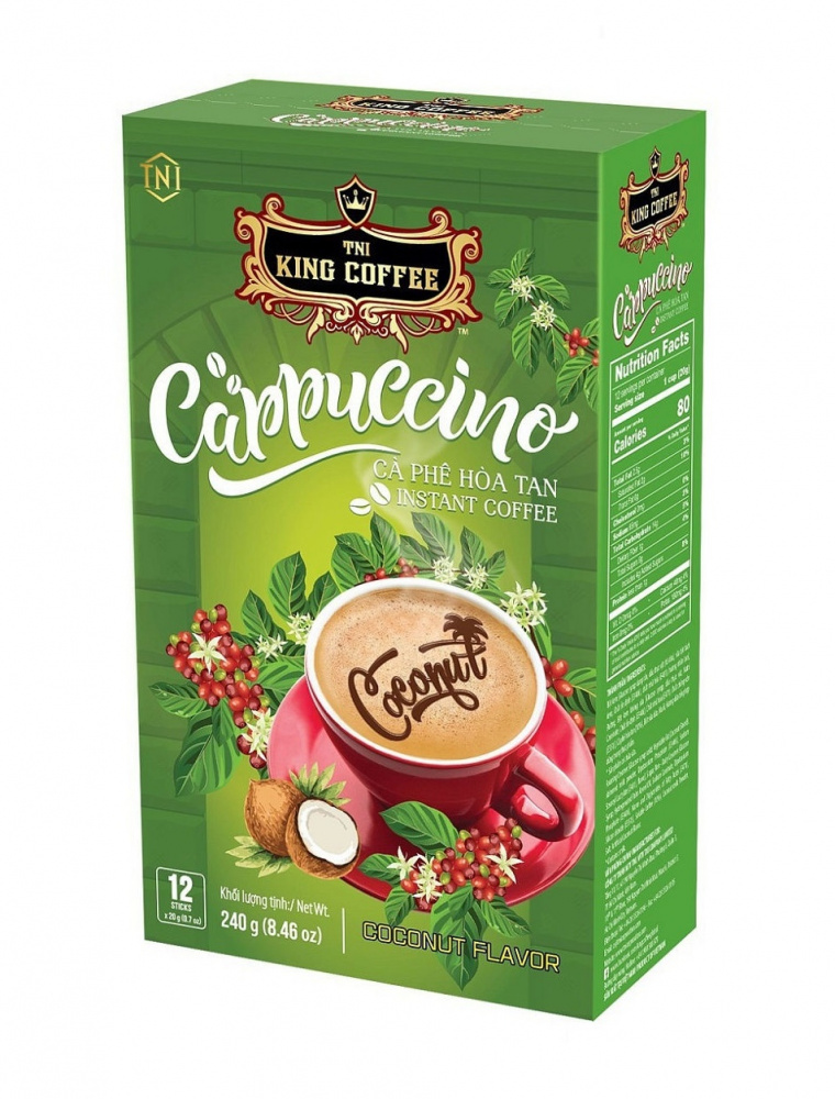 King Coffee Кофе растворимый Cappuccino Coconut Flavor, 12саше*20г